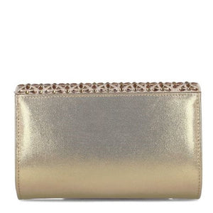 MB 85540 Gold with embellished Flap Clutch