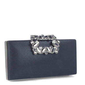 MB 85574 Black with Diamante Clasp Clutch