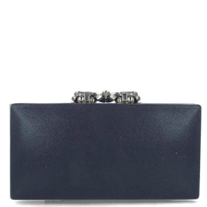 MB 85574 Black with Diamante Clasp Clutch