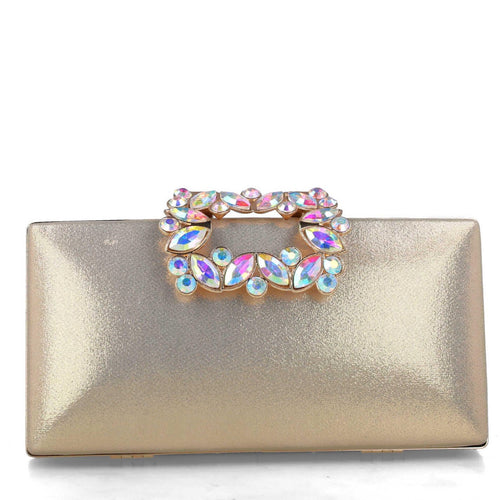 MB 85574 Rose Gold with Diamante Clasp Clutch