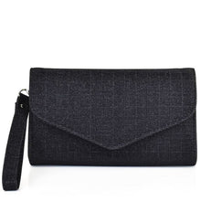 B123 Galassia Black Glitter Lurex Clutch