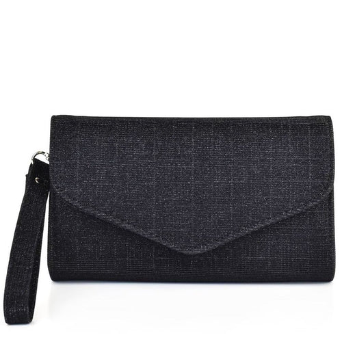 B123 Galassia Black Glitter Lurex Clutch