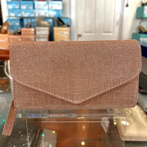 B123 Galassia Silver Glitter Lurex Clutch