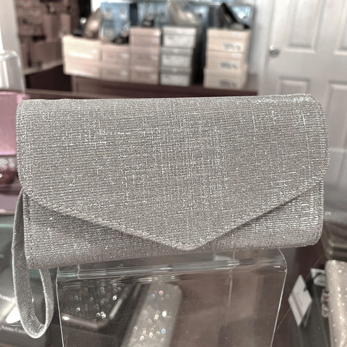 B123 Galassia Silver Glitter Lurex Clutch