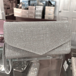 B123 Galassia Silver Glitter Lurex Clutch