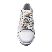 HINAKO Bee A180-12 White with Gold embellishment Leather Sneakers