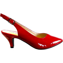 Via Nova Dara Red Patent Leather  - Kitten Mid Heels