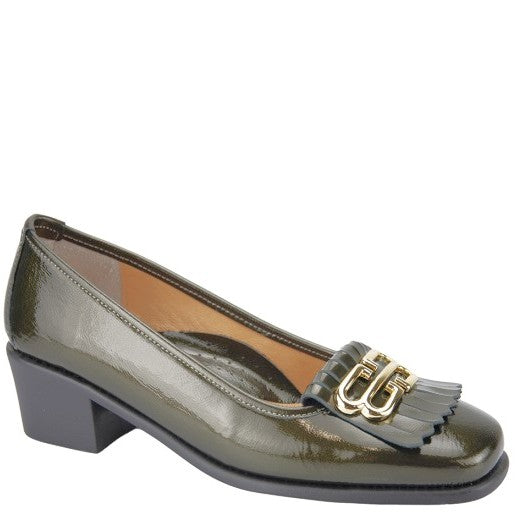 Relax E-5277-03 Olive Metal  Leather Loafer