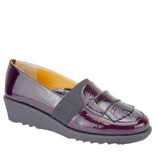 Relax E-7370-03 Bordo Leather Wedge Heel Shoe