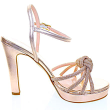 RF 23862 Multi Rose Gold Leather & Bling High Heels