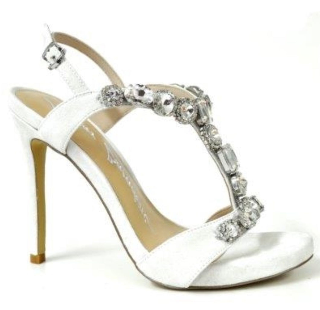 LB EE744D Ivory Suede High Heels