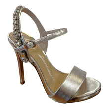 LB EE746N Silver Leather High Heel Sandals