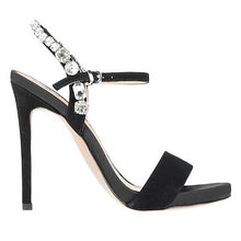 LB EE746G Black Suede High Heel Sandals