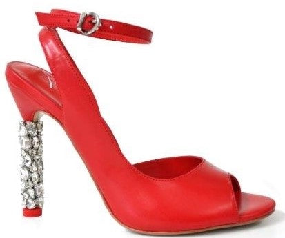 LB EE7599G Red Leather High Heels