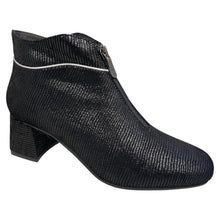 Vago HEATHER Black Lizard Leather Ankle Boots