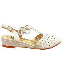 Via Nova JIVE White Leather Wedge Sandal