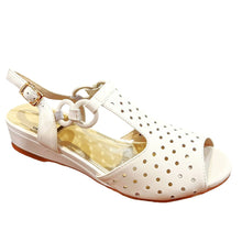 Via Nova JIVE White Leather Wedge Sandal