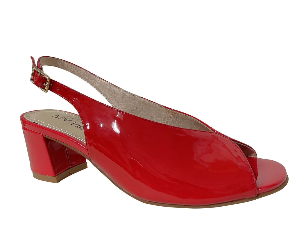 Via Nova KATT RED Patent Leather - Block Heels