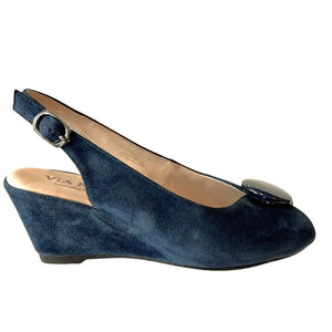 Via Nova KENZIE Navy Suede Wedges