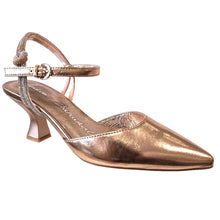 LB 381M Rose Gold Leather Mid Heels
