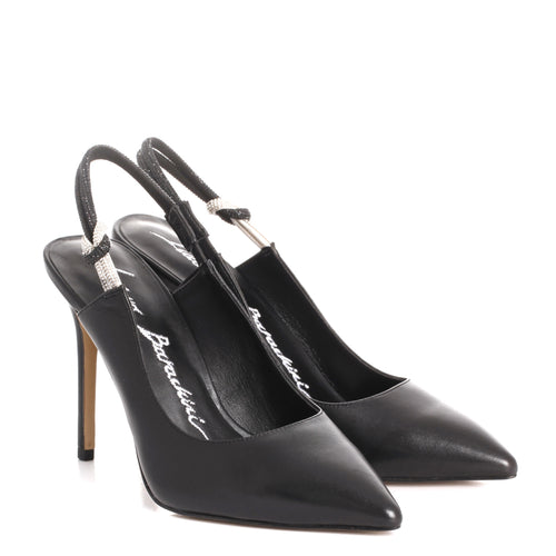 LB LL391A Black Leather High Heels