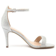 VERALI MATTHEW Silver Glitter Strappy Mid Heels