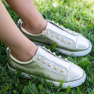 HINAKO Pearl Light Gold Sneakers