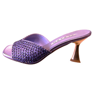 RF 3215 Lilac Leather and Strass High Heels