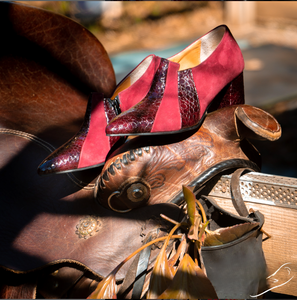 Relax H-55031-922 Bordo Leather Block Heel Shoe