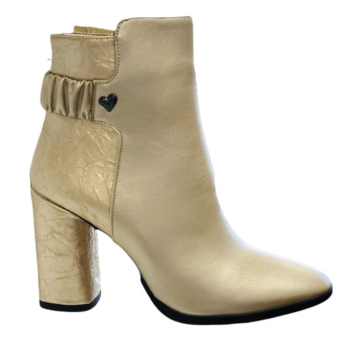 BRACCIALINI U119 Gold Ankle Boots