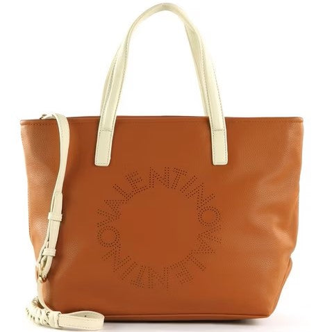 Mario Valentino VBS6T901 Tan & Ivory Tote Handbag