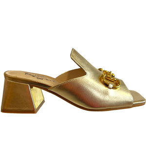 Vago Victoria Gold Leather Slides