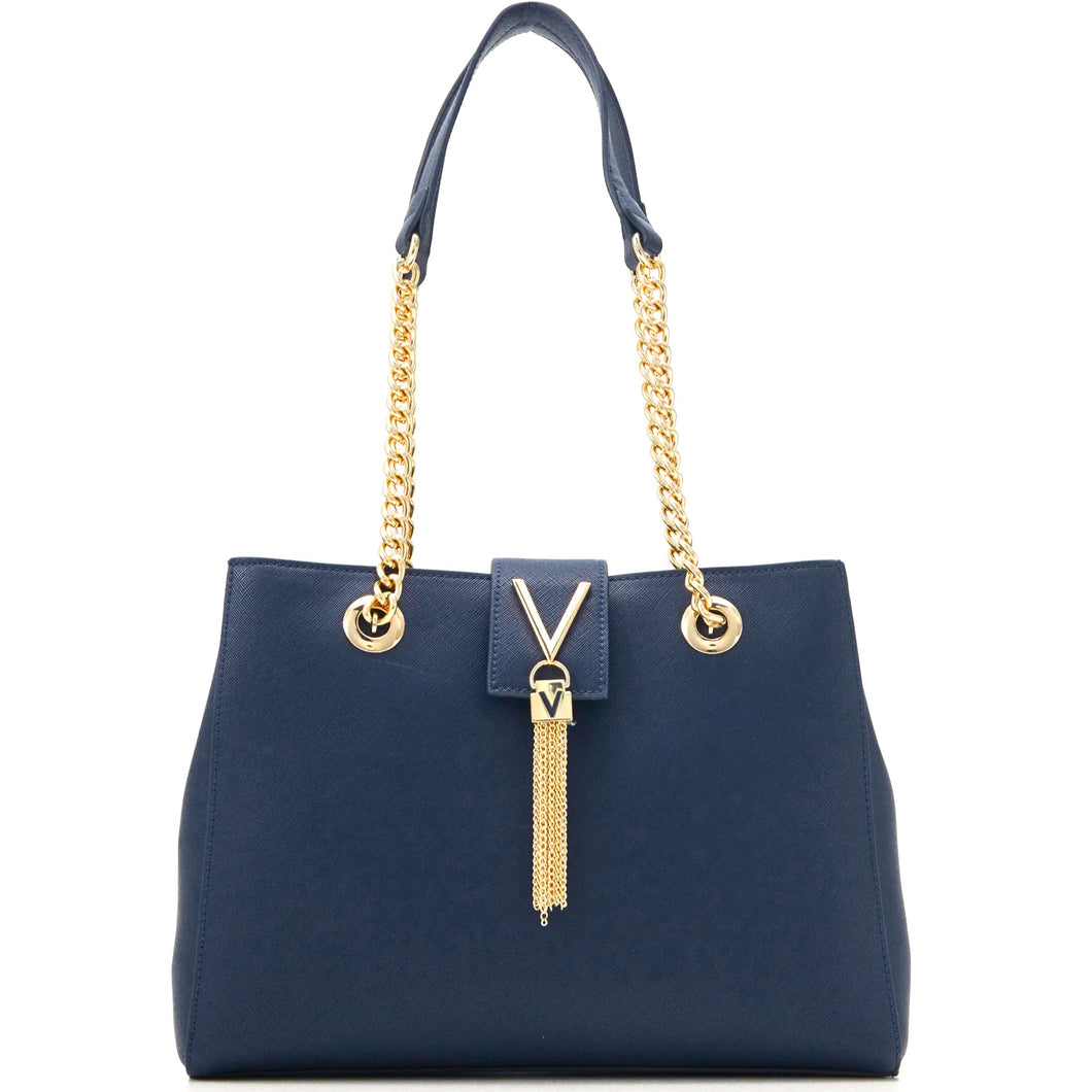 Mario Valentino Divina VBS1IJ06 Navy Tote Handbag Ricardo Ferro