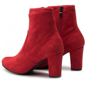 CAPRICE Red Stretch Ankle Boots