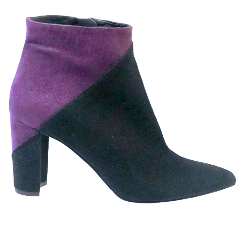 ALBANO 1061 Black & Purple Ankle Boots