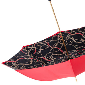 PASSOTI D33 - LUXURY Red with Bridle Print Interior Umbrella's