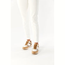 MB 21562 Tan, Champagne, White & Snake Print Sneakers