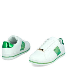 MB 21710 White Green Bling Sneakers