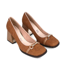 MB 22600 Tan Suede Microfiber Block Heels