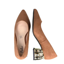 MB 22602 Tan Microfiber Suede Block Heels