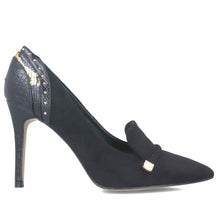 MB 22630 Black Microfiber Suede High Heels