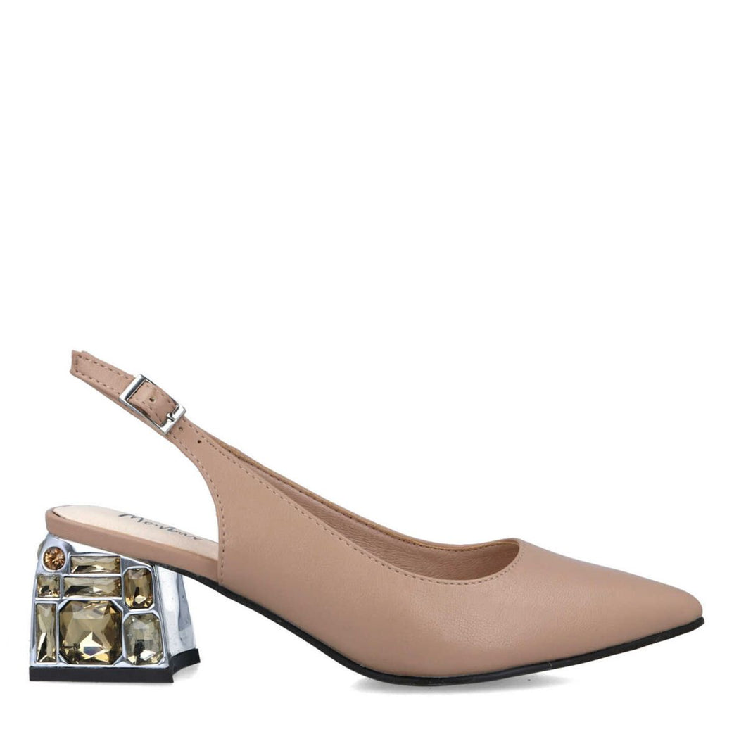 MB 22746 Beige Block Heels