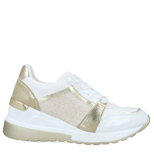MM 23140 White & Champagne Sneakers