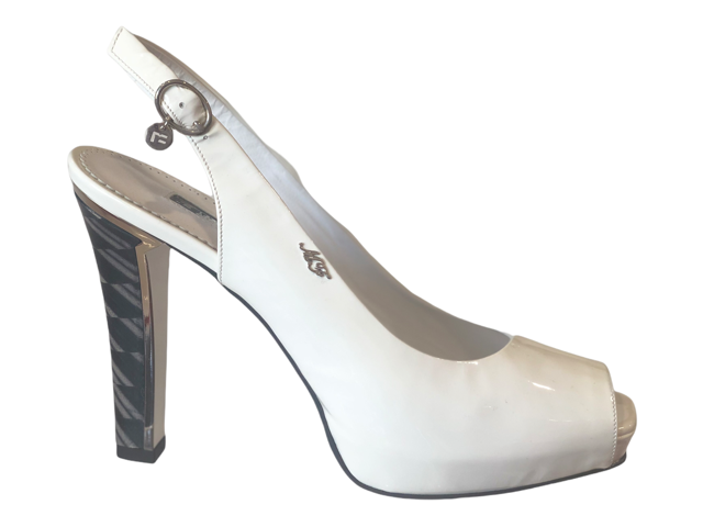 MARINO4356 White Patent with Concealed Platform Leather High Heels