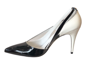 LORIBLU 4E648295 Black & White Patent Leather High Heels