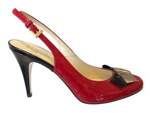 LORIBLU 4E828489 Red & Black Patent Leather High Heels