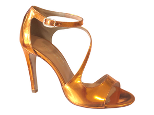 Bian5002RF Metallic Orange Leather High Heels