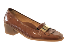 RELAX 5229 Tan 24K Gold Bar Leather Flats