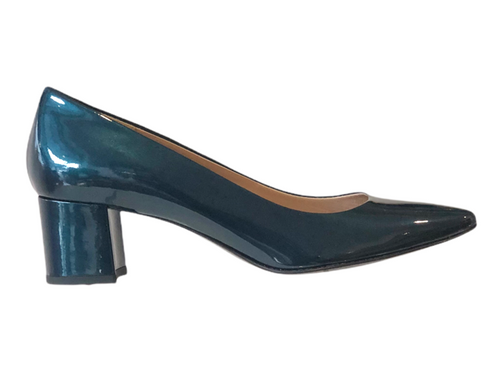 MARTINI OSVALDO 55150 Petrol Patent Leather Block Heels