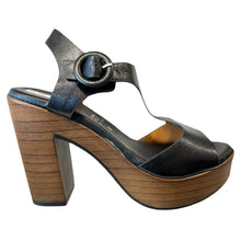 STUDIO MODA ITALIA 59244 Black Leather Platform and Block Heels Sandals